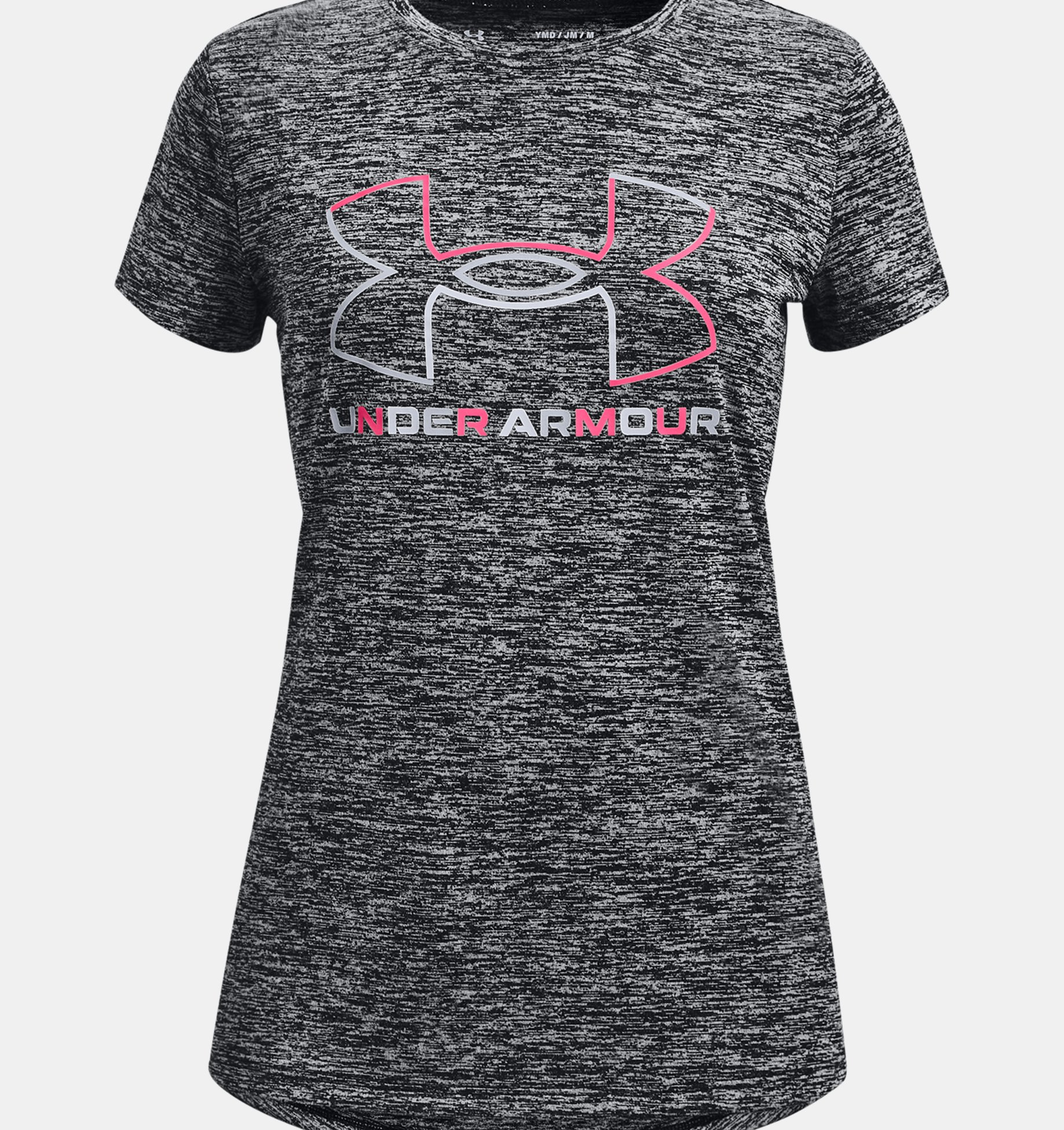 Under Armour Girls Big Logo Tech Short Sleeve Training Workout T-Shirt